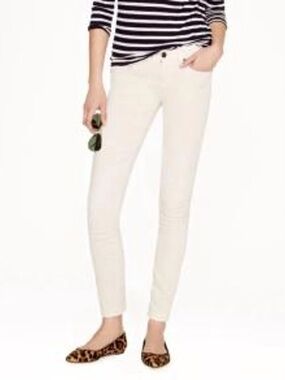 J.Crew Toothpick Ankle Jean in Cream Denim | Size 31 | Worn Good
